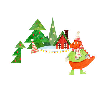 Cute dinosaur frame template