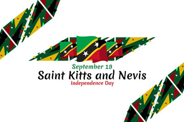 September 19, Independence Day of Saint Kitts and Nevis. vector illustration. Suitable for greeting card, poster and banner.