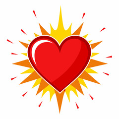 Poster - heart shaped red powder explosion for love vector illustration 