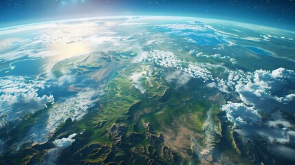 Wall Mural - breathtaking view of planet earth from space, showcasing its vastness, beauty, and intricate details