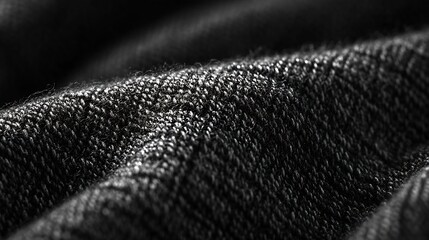 Poster - Black Woolen Fabric Texture : Generative AI