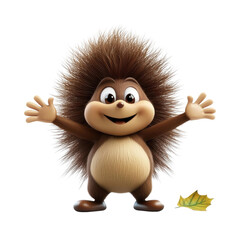 3D cartoon character chestnut, isolated on a white background. png