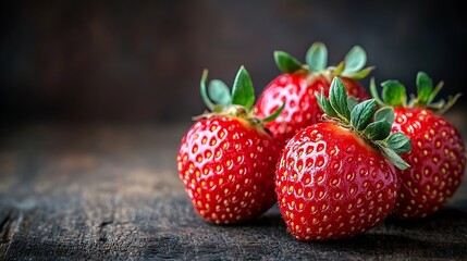 Poster - Strawberries Background : Generative AI