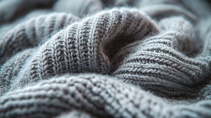 Poster - Gray Woolen Material Texture : Generative AI