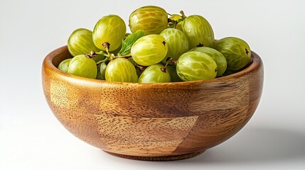 Poster - Gooseberries in Bowl isolated on White Background : Generative AI