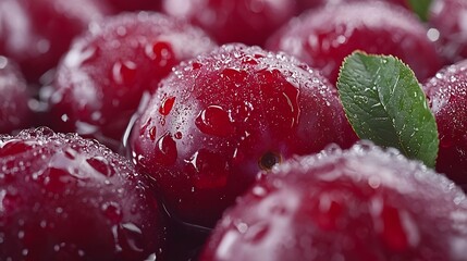 Poster - Fresh Plums Closeup : Generative AI