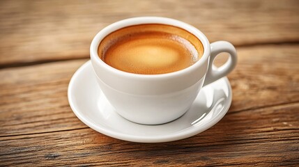 Poster - Cup of Coffee on Wooden Table : Generative AI