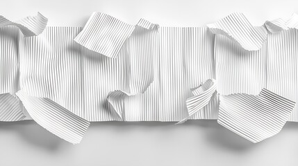 Poster - White Corrugated Cardboard Texture Closeup Background : Generative AI