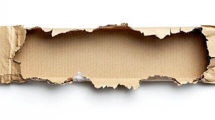 Aufkleber - Piece of Cardboard Isolated White Background : Generative AI