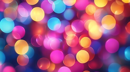 Poster - Colorful Night Bulbs Bokeh : Generative AI