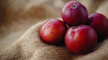 Poster - Plums on Sacking : Generative AI