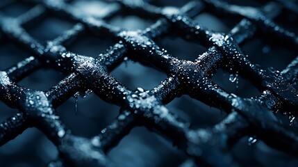 Aufkleber - Grunge Netted Metal Texture Pattern : Generative AI