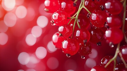 Poster - Guelder Rose Berries Background Pattern Texture : Generative AI