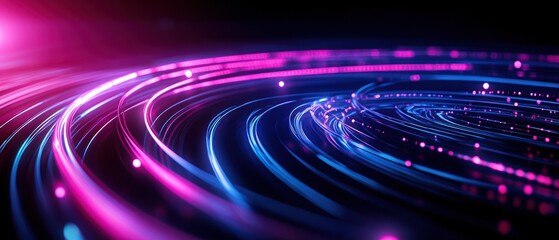 A vibrant swirl of pink and blue light creating a dynamic and energetic abstract background for creative projects.