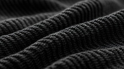 Poster - Black and White Knitted Fabric Texture : Generative AI