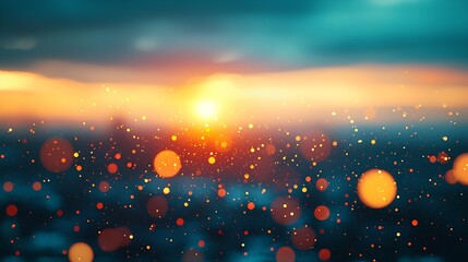 Poster - Abstract Night City Background Colorful Bokeh : Generative AI