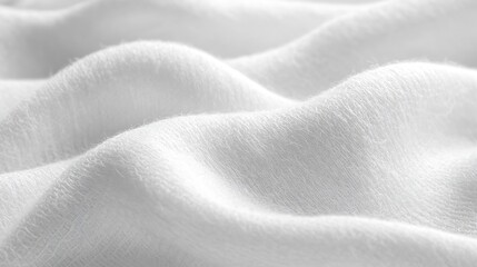 Poster - White Woolen Fabric Closeup : Generative AI