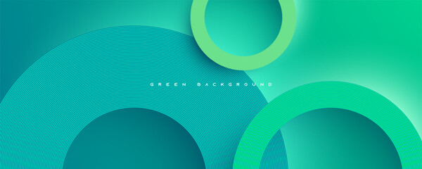Canvas Print - green tosca abstract background cicles lines texture design vector