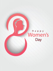 Wall Mural - Greeting card design for International Women's Day celebration.