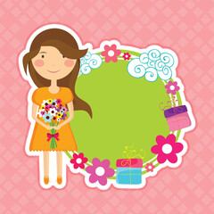 Wall Mural - Sticky design for International Women's Day celebration.