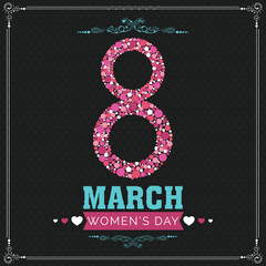 Wall Mural - Greeting card for International Women's Day celebration.