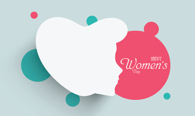 Wall Mural - Sticker, tag or label design for Happy Women's Day.