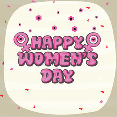 Wall Mural - Greeting card design for International Women's Day celebration.