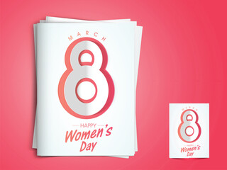 Wall Mural - Greeting card for International Women's Day celebration.