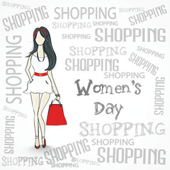 Wall Mural - International Women's Day celebration with young girl.