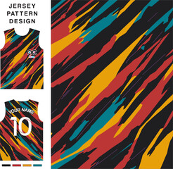 Wall Mural - Abstract retro concept vector jersey pattern template for printing or sublimation sports uniforms football volleyball basketball e-sports cycling and fishing Free Vector.