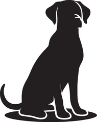 Dog Silhouette isolated on a white background Minimalist dog vector shape