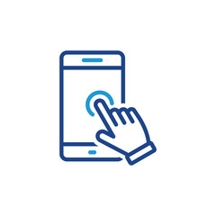 Poster - hand Touch screen smartphone icon vector	
