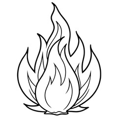 fire outline coloring book page line art drawing