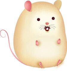 Sticker - Cartoon Rat Character Element.