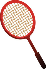 Poster - Isolated Racket Element in Red Color.