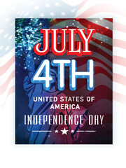 Wall Mural - Poster, banner or flyer for American Independence Day celebration.