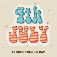 Wall Mural - American Independence Day celebration with stylish text.