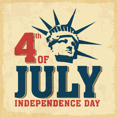Wall Mural - American Independence Day vintage flyer.