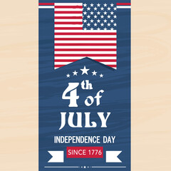 Wall Mural - American Independence Day flyer or template.