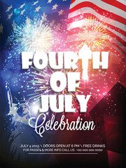Wall Mural - Stylish text for American Independence Day celebration.