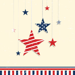 Wall Mural - Greeting card for American Independence Day.