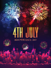 Wall Mural - Creative poster or banner for American Independence Day celebration.