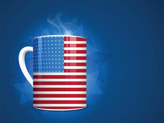 Wall Mural - American Independence Day with national flag color cup.