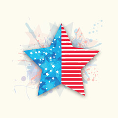 Wall Mural - American Independence Day with creative star.