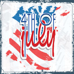 Wall Mural - American Independence Day celebration with stylish text.