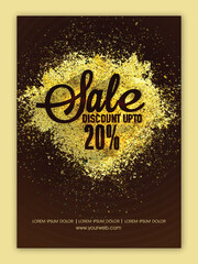 Canvas Print - Website Sale template, flyer design with 20% discount offer in glitter background.