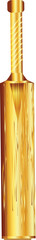 Sticker - Glossy Cricket Bat Element in Golden Color.