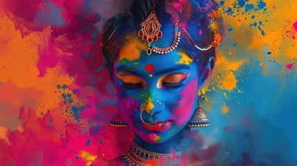 Wall Mural - Indian holi festival wallpaper