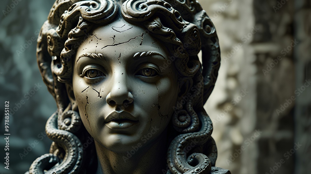 Medusa S Enchanted Reflections Stone Statue Sake Serpent Crown Head