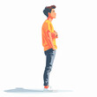 © viklyaha - Hipster young man in casual clothes. Vector illustration in cartoon style